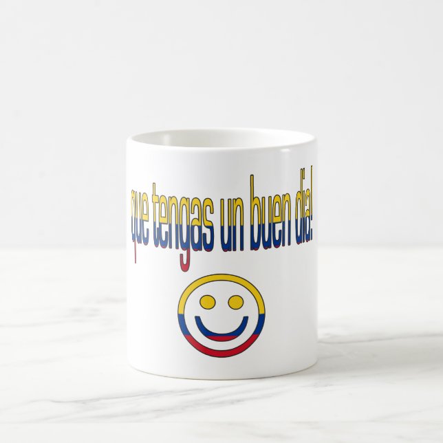 Que Tengas un Buen Día! Colombia Flag Colours Coffee Mug (Center)