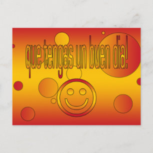 Que Tengas un Buen Día! Spain Flag Colours Pop Art Postcard