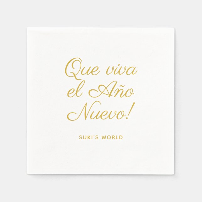 Que Viva El Año Nuevo! Fun New Year's Eve Party Napkin (Front)