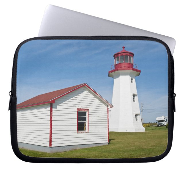 Quebec, Canada. Cap D'Espoir Lighthouse. Laptop Sleeve (Front)
