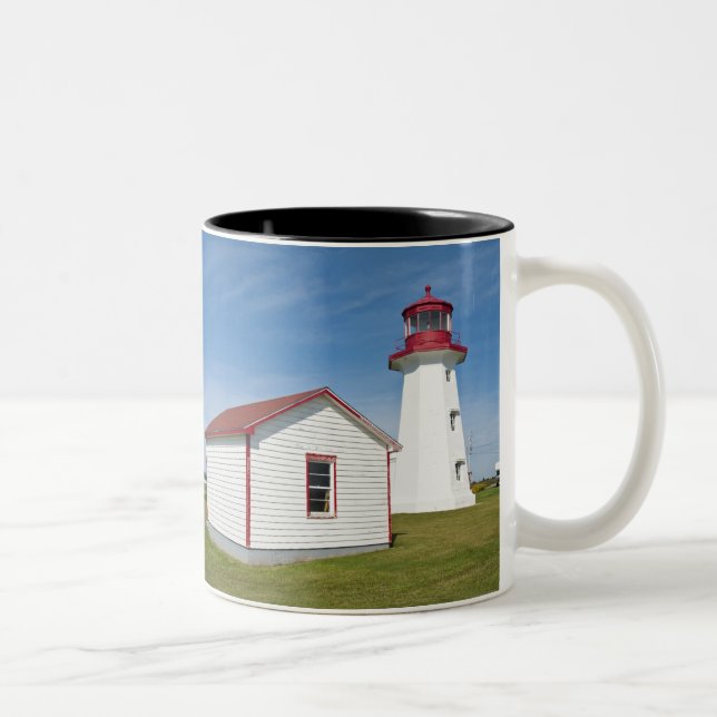 Quebec, Canada. Cap D'Espoir Lighthouse. Two-Tone Coffee Mug (Right)