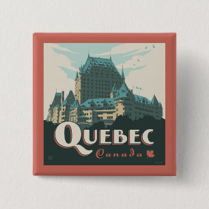 Quebec Canada   Château Frontenac 15 Cm Square Badge