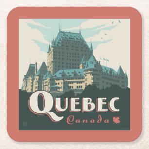 Quebec Canada   Château Frontenac Square Paper Coaster