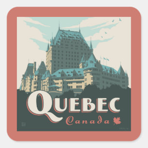 Quebec Canada Château Frontenac Square Sticker
