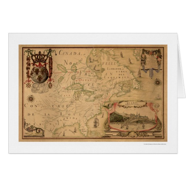 Quebec Canada Early Map 1688 (Front Horizontal)