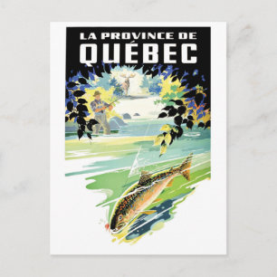Quebec, Canada. Fishing in River Postcard