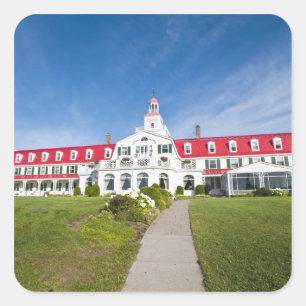 Quebec, Canada. Historic Hotel Tadoussac, Square Sticker