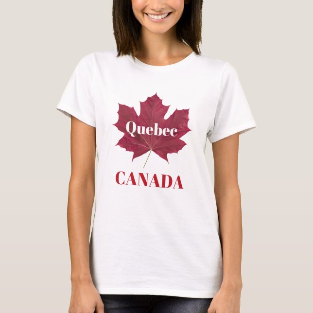 Quebec Canada Red Maple Leaf Women's T-Shirt (Front)