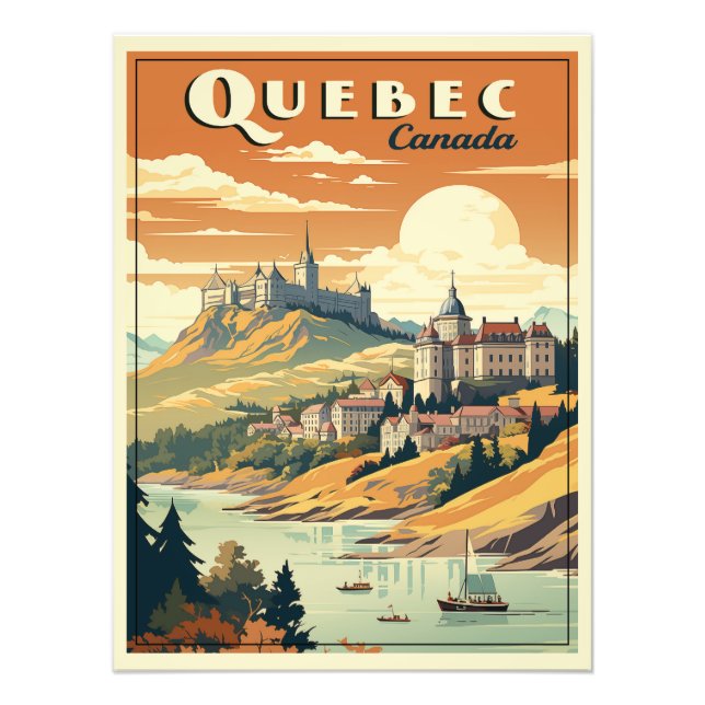 Quebec, Canada retro Photo Print (Front)