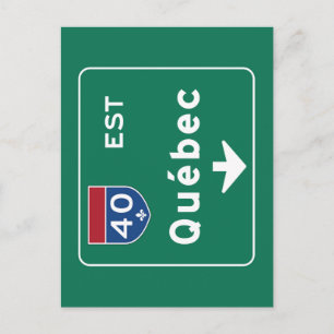 Quebec, Canada Road Sign Postcard