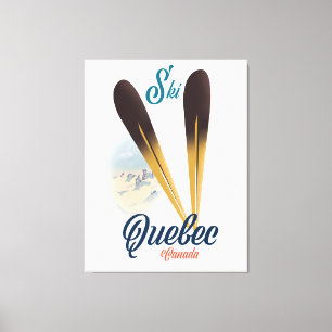 Quebec Canada ski poster Canvas Print