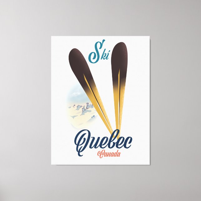 Quebec Canada ski poster Canvas Print (Front)
