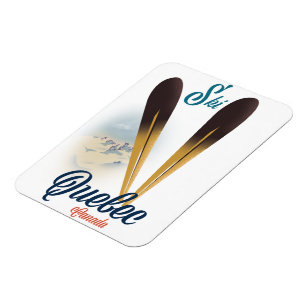 Quebec Canada ski poster Magnet