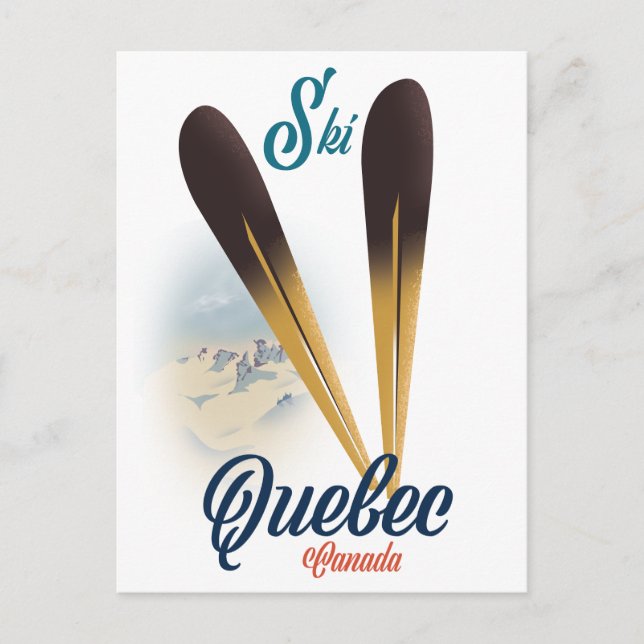 Quebec Canada ski poster Postcard (Front)