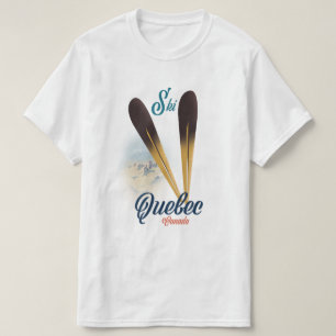 Quebec Canada ski poster T-Shirt