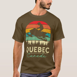 Quebec Canada Snowmobile Riding Cool Snowmobiling  T-Shirt