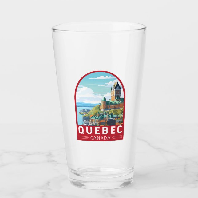 Quebec Canada Travel Art Vintage Glass (Front)