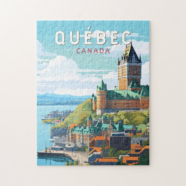 Quebec Canada Travel Art Vintage Jigsaw Puzzle (Vertical)