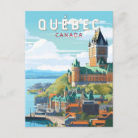 Quebec Canada Travel Art Vintage