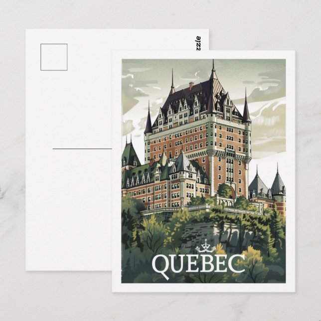 Quebec Canada Vintage Famous Travel Place Postcard (Front/Back)