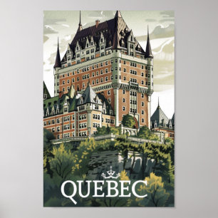 Quebec Canada Vintage Famous Travel Place Poster