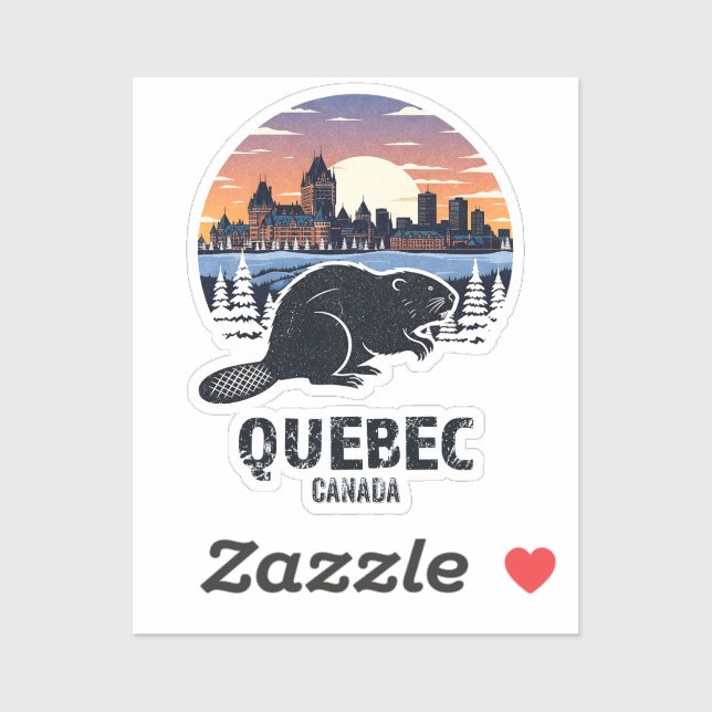 Quebec Canada Vintage Travel Beaver Chateau Fronte (Sheet)