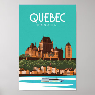 quebec canada vintage travel poster