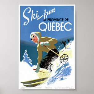 Quebec Canada Vintage Travel Poster Restored