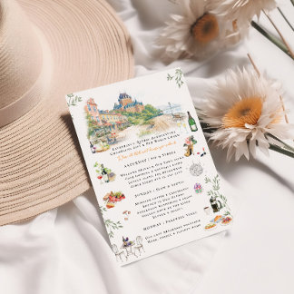 Quebec City Canada Bachelorette Itinerary Invitation