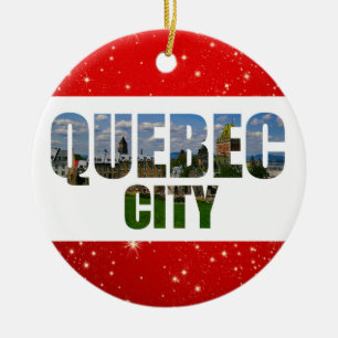 Quebec City Canada Travel Photos Christmas Ceramic Tree Decoration