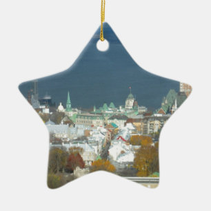 Quebec City Canada Waterfront Ceramic Tree Decoration