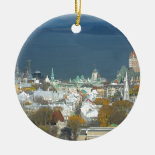 Quebec City Canada Waterfront Ceramic Tree Decoration