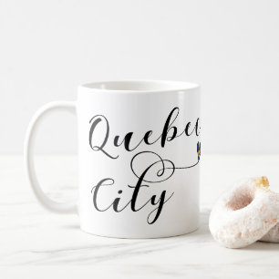 Quebec City Flag In Heart Coffee Mug