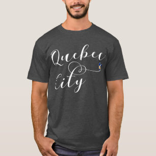 Quebec City Flag In Heart T-Shirt