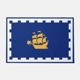 Quebec City Flag (Québec, Canada) Doormat