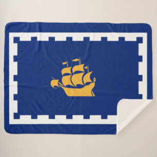 Quebec City Flag (Québec, Canada) Sherpa Blanket