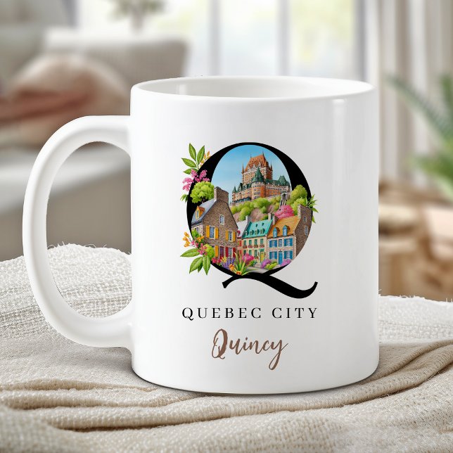 Quebec City Monogram Letter Q Personalised Gift Coffee Mug (Quebec City Monogram Letter Q Personalized Gift Coffee Mug)
