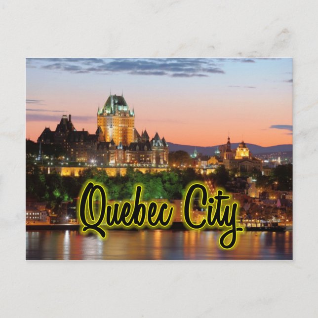 Quebec City night Postcard (Front)