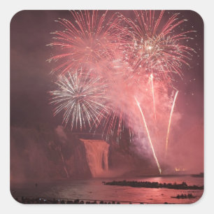 Quebec City, Quebec, Canada. Fireworks at Parc 2 Square Sticker