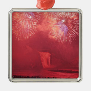 Quebec City, Quebec, Canada. Fireworks at Parc Metal Tree Decoration