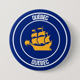 Quebec City Round Emblem 7.5 Cm Round Badge
