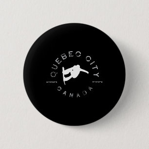Quebec City Stoneham Mt Tremblant Vintage Snowboar 6 Cm Round Badge