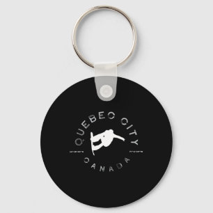 Quebec City Stoneham Mt Tremblant Vintage Snowboar Key Ring