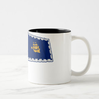 Quebec City Waving Flag Two-Tone Coffee Mug