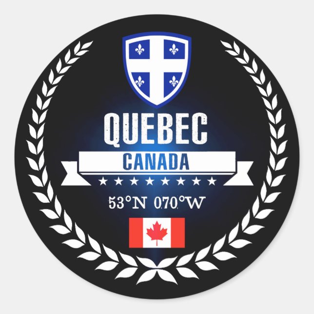 Quebec Classic Round Sticker (Front)