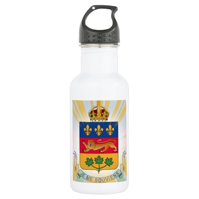 Quebec Coat of Arms 532 Ml Water Bottle (Front)