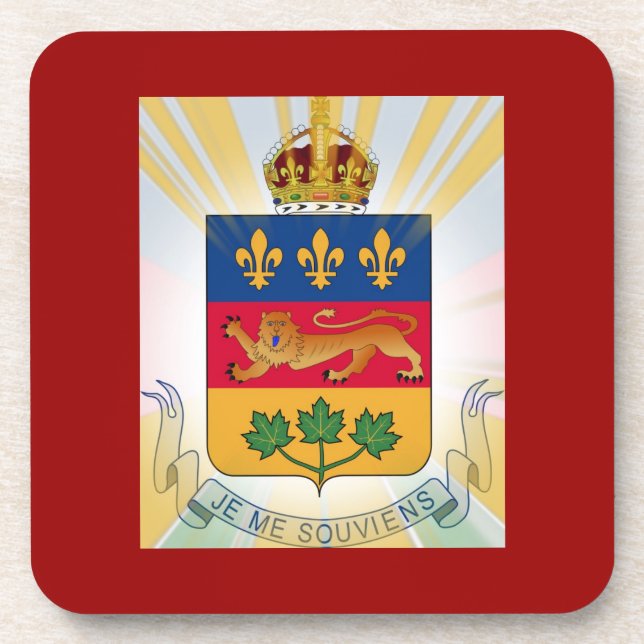 Quebec Coat of Arms Coaster (Front)