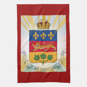 Quebec Coat of Arms Tea Towel
