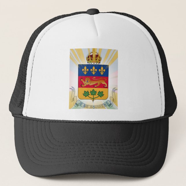 Quebec Coat of Arms Trucker Hat (Front)