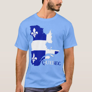 Quebec Flag Map QC Canada T-Shirt
